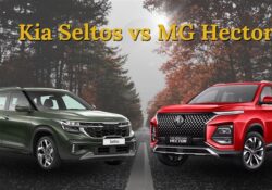 Kia Seltos vs MG Hector side by side comparison showcasing design, size, and performance differences