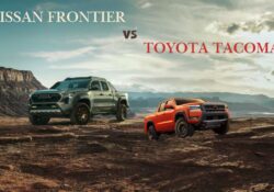 2025 Nissan Frontier and Toyota Tacoma trucks compared for performance, towing, technology, and value