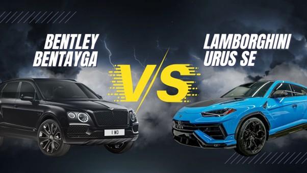 Lamborghini Urus vs Bentley Bentayga luxury SUVs side-by-side comparison showing exterior design and performance features